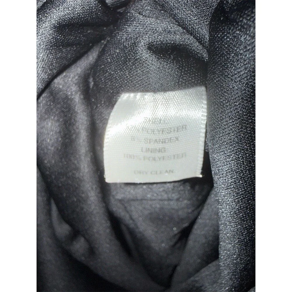 White House Black Market Dress Womens Size 6 Black Wrap Sheath Buckle - Picture 6 of 6